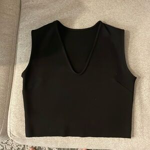 Suede v-neck crop top